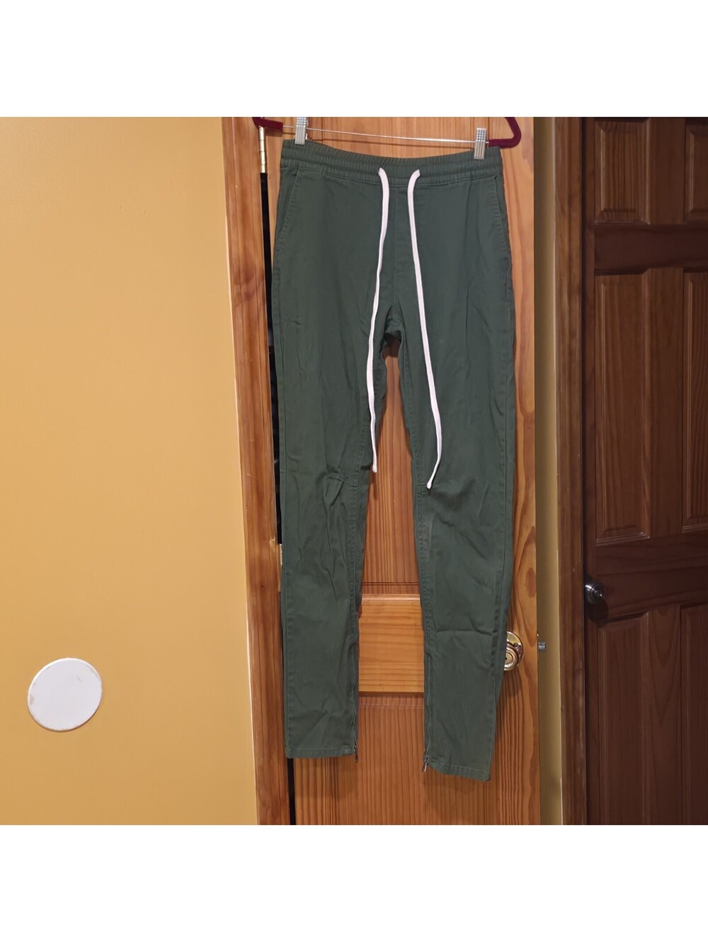 Fashion Nova Men Twill Joggers Sweatpants Olive Green Mens Size L